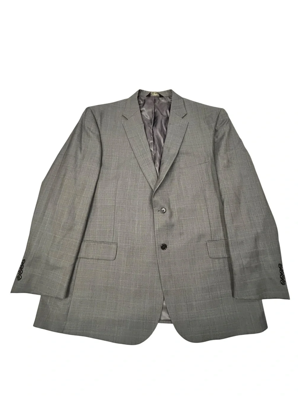 Jos. A. Bank Signature Collection Men's Gray Plaid Two-Piece Suit 48R Wool Silk